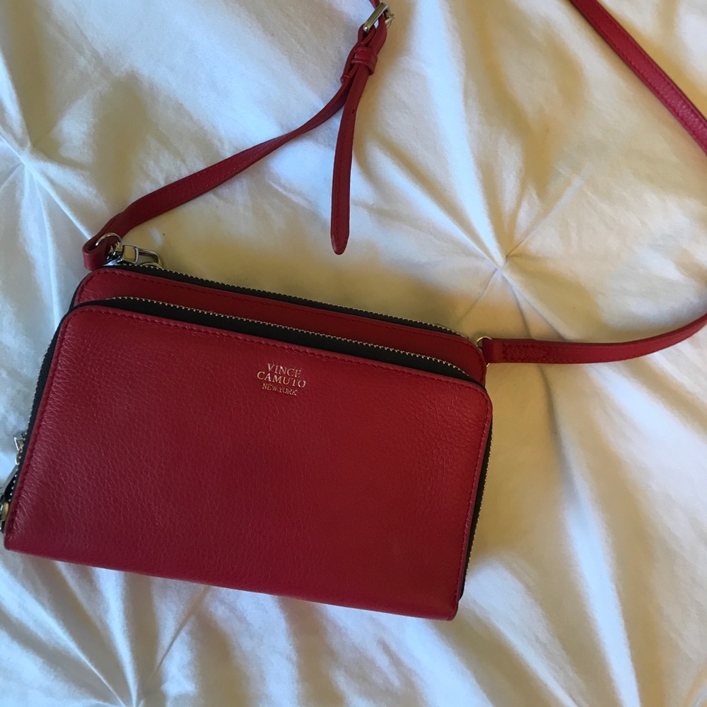 Red leather Vince camuto purse